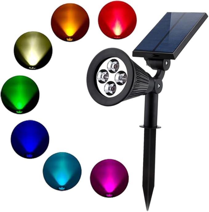 LIFKOME 2pcs Solar Lights Outdoor Ground Plug Landscape Lamps for Garden Pathway Patio