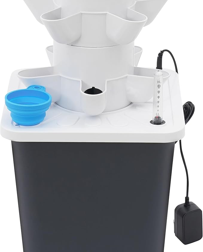 30 Pots Hydroponics Tower System Hydroponic Tower Garden Vertical Planter Pump Tower with Water Level Gauge Water Tank Hydroponic Growing System Kit for Hydroponic Gardening Lovers White