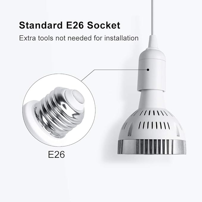 CANAGROW LED Grow Light 35W Full Spectrum Grow Light Bulb Plant Light for Indoor Plants Growing Lamps for Hydroponics Greenhouse Succulent Houseplants Vegetable