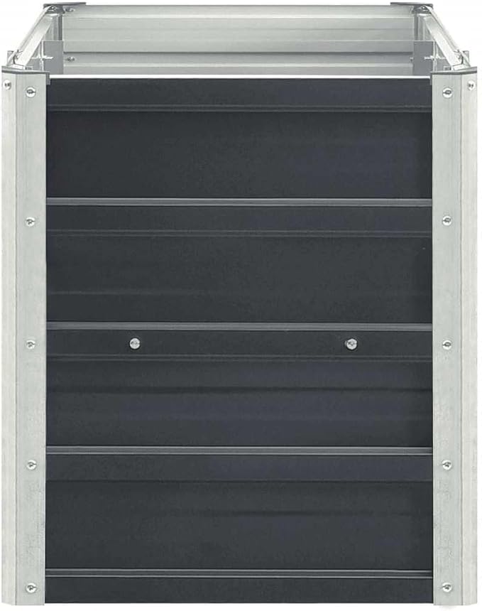vidaXL Galvanized Steel Garden Raised Bed 94.5x15.7x17.7 Anthracite - Spacious Outdoor Planter Box for Flowers Herbs and Vegetables