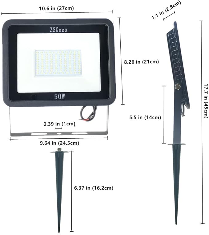 2 Pack Warm White 50W LED Flood Light Outdoor Waterproof IP65 Wall Security Landscape Lamp Home Square Yard Garage Street Pathway Spike Stand Low Voltage 12V 24V 36V 48V 60V DC AC