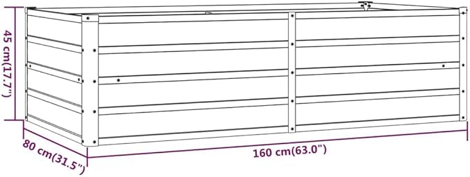 Rusty Brown Corten Steel Garden Raised Bed 63x31.5x17.7 Inch Large Rectangular Outdoor Planter Box for Vegetables Herbs Flowers Weather-Resistant