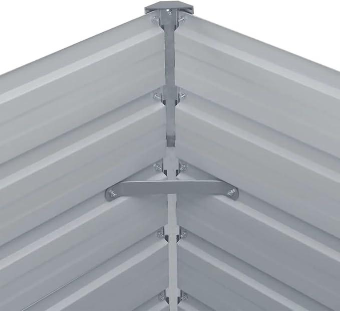 Durable Galvanized Steel Raised Bed Planter - Large Deep Easy Assembly Gray Finish