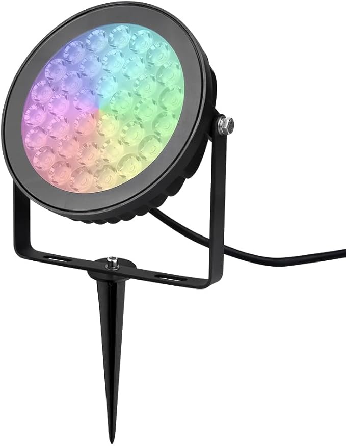 LGIDTECH FUTC03 RGB+CCT Outdoor 15W LED Landscape Garden Spotlight AC 100-240VColor ChangingCCT Color Temperature AdjustableMemory Function.No Plug