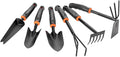 6pcs Iron Garden Tool Set Shovel Rake Hoeing Rake Plastic Handle for Weeding Planting Skid Design