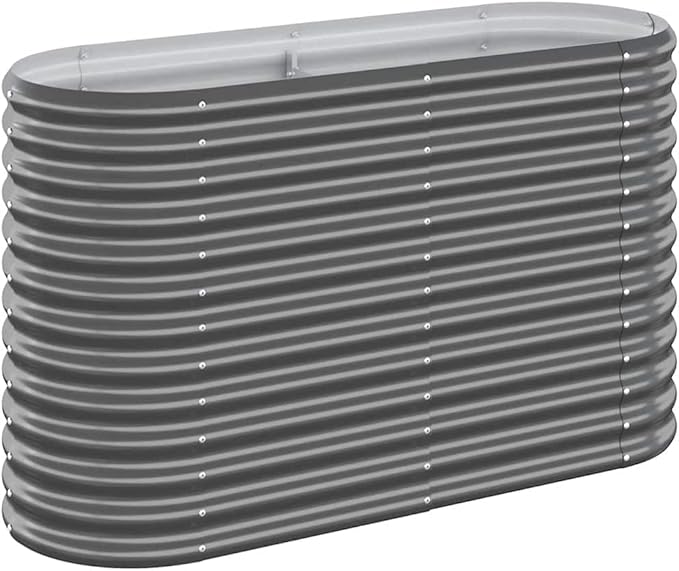 Garden Raised Bed Powder-Coated Steel 44.9x15.7x26.8 Anthracite Gardening Pots &amp Planters