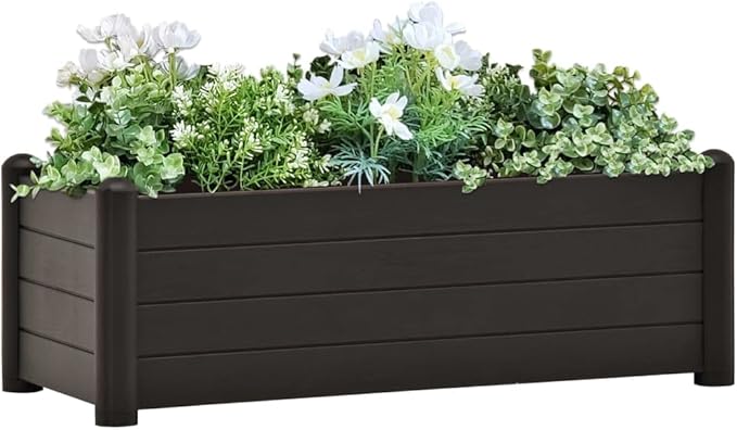 Garden Raised Bed PP Anthracite 39.4x16.9x13.8 Lawn Planters