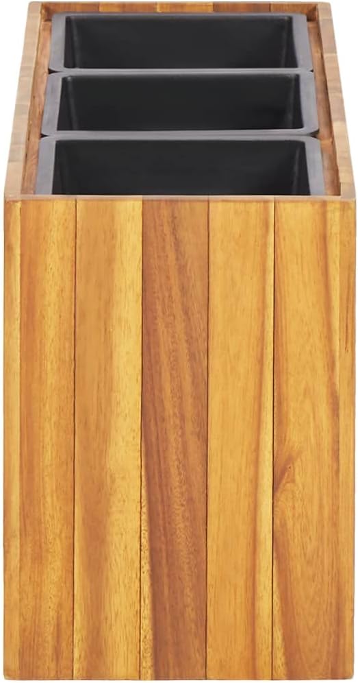 Garden Raised BedElevated Planter BoxRaised PlanterGarden BoxGarden Bedfor Backyard Patio to Grow Vegetables Herbs and Flowerswith 3 Pots Solid Acacia Wood