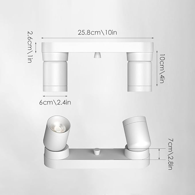 Spotlight Led Ceiling Light Fixture Fixed Track Lighting Kit Island 360°+90°Rotation Directio l Spotlights for Kitchen Office Bar