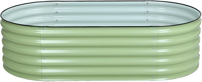 BPS 4-in-1 Metal Raised Garden Bed 5x2 FT Galvanized Planter Raised Beds for Vegetables Flowers 17 Extra Tall
