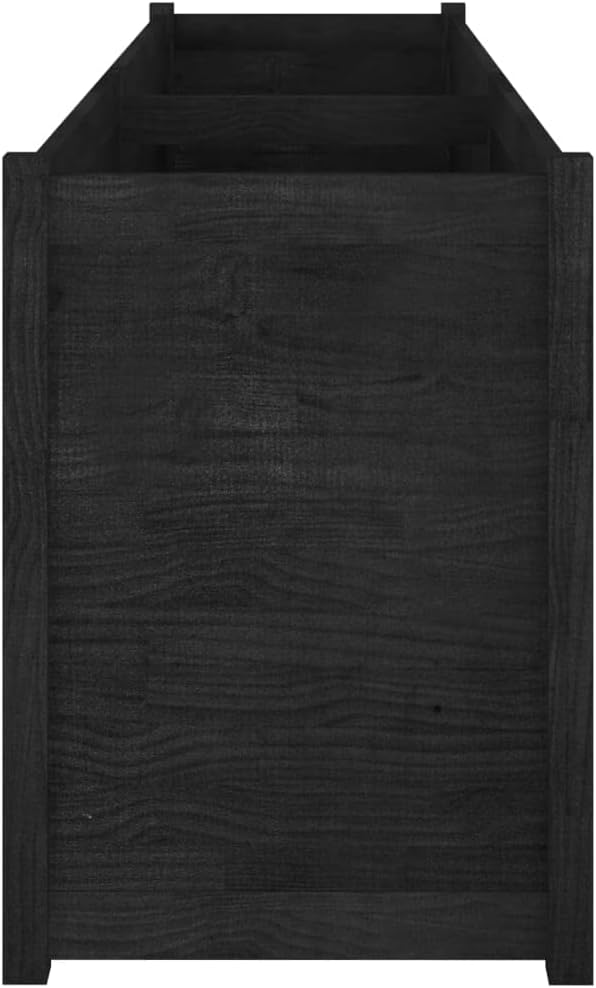 Wooden Garden Planter Box Outdoor Raised Garden Bed Garden Yard Wood Box for Vegetables Flowers Herbs and Succulents Black 78.7x19.7x27.6 Solid Wood Pine