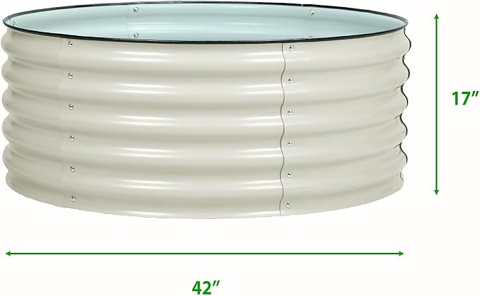 BPS Metal Raised Garden Bed 3.5FT Diameter Galvanized Planter Raised Garden Boxes for Flower Planters Vegetables Herb