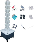 Hydroponic TowerVertical Hydroponics Garden Grow TowerSoilless Cultivation Vertical Hydroponic Garden TowerMulti-Layer Planting Tower Equipment White-8-layer