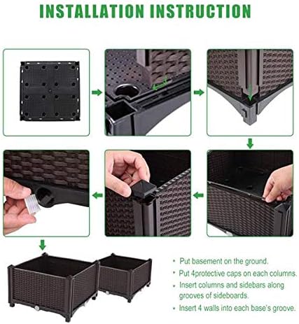 Raised Garden Bed Kit - Elevated Planter Garden Box for Vegetable/Flower/Herb Outdoor 43 x 40 x 40) cm(L x W x H)