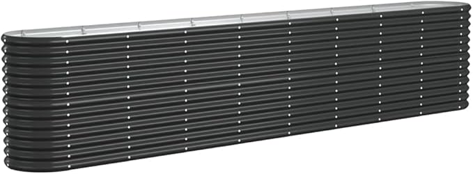 SKM Garden Raised Bed Powder-Coated Steel 130.7x15.7x26.8 Anthracite (18.28 KG/40.216 LBS)