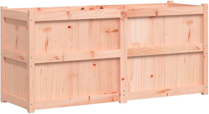Extra Large Garden Planter Solid Douglas Fir Wood Untreated Rustic Finish 59.1in Rectangular Raised Garden Bed for Outdoor Plants Patio Balcony