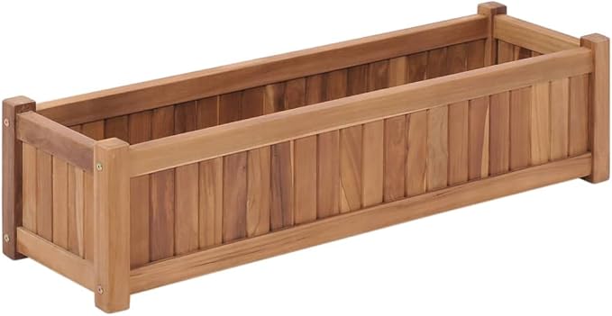 SKM Raised Bed 100x30x25 cm Solid Teak Wood (Weight-11KG)