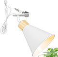 Clip Mount 5.9Ft Plug in Timing Cord Plant Light Full Spectrum 4500K 10W Simple Wood Base White Metal Adjusted Angle Clamp Light for Indoor Plants Flowers