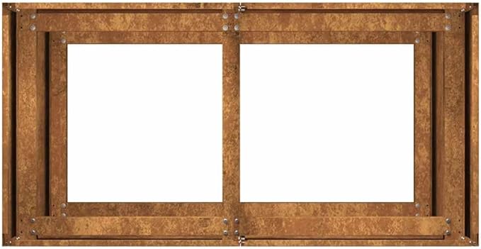 Large Rectangular Weathering Steel Planter Box Raised Garden Bed for Outdoor Patio and Balcony with Rustic Charm Open Bottom Drainage