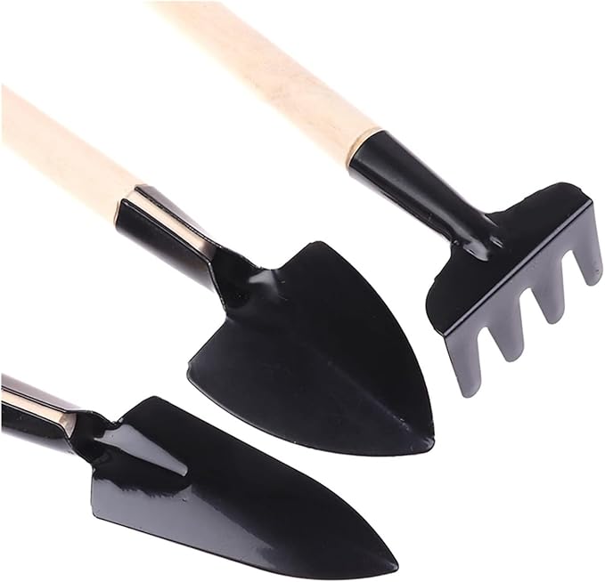 Garden Tools Shovel 2/3PCs/Set Shovel Rake Tools Combination Home Gardening Tool Mini Digging Suits(Natural)