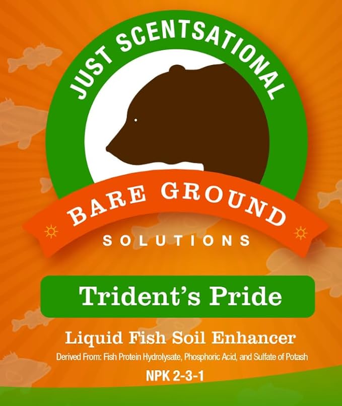 Just Scentsational Bare Ground Solutions TP-128G Trident's Pride Organic Liquid Fish Hydroponic Soil Fertilizer 128 oz (2 Pack)