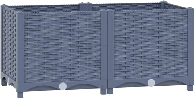 Raised Bed 31.5x15.7x15 Polypropylene Pot for Plants Plant Pots Large Garden Pots Planter Pots for Outdoor Plants Porch Gardening