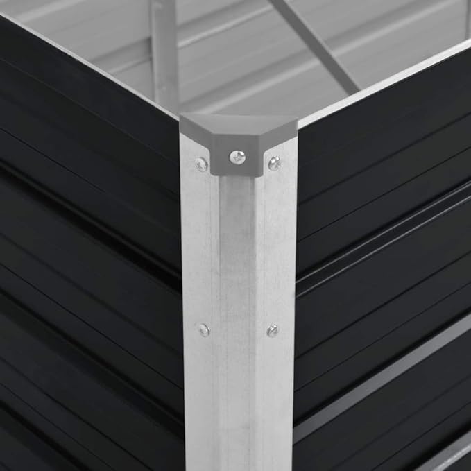 Garden Raised Bed Anthracite 126x31.5x30.3 Galvanized Steel