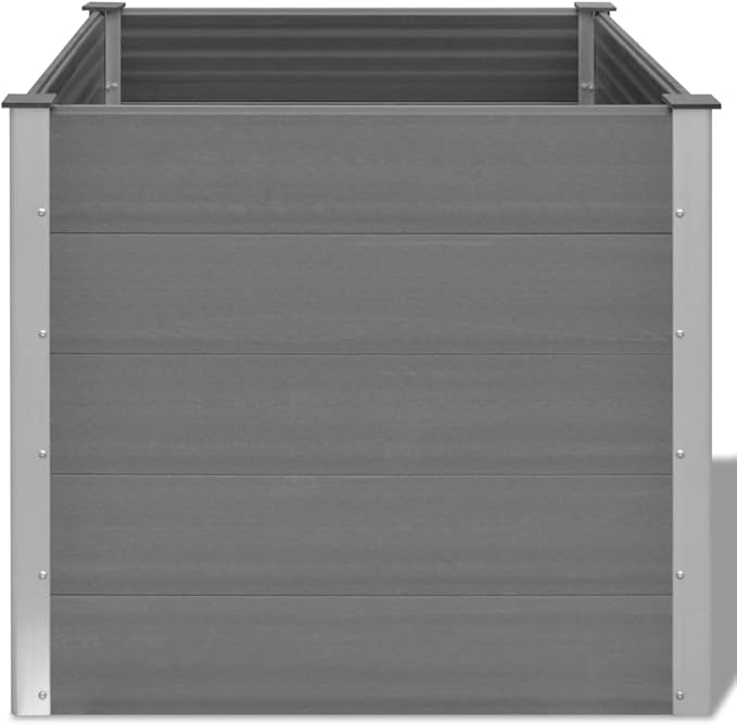 SKM Garden Raised Bed WPC 39.4x39.4x35.8 Gray