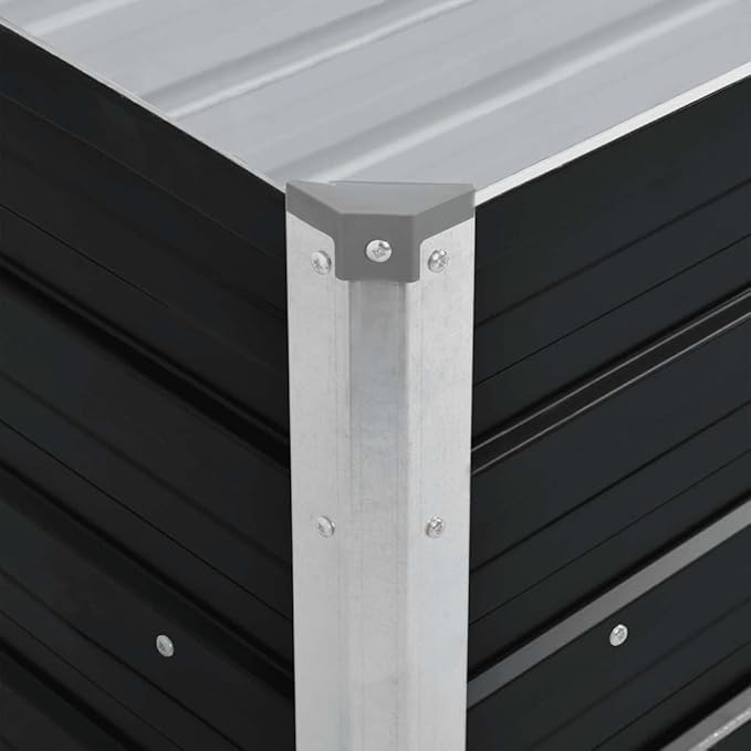 Garden Raised Bed Gardening Box Horse Trough planters Standing Planter Patio planters Suitable for Corridor Courtyard Nursery Orchard Anthracite 39.4x15.7x17.7 Galvanized Steel