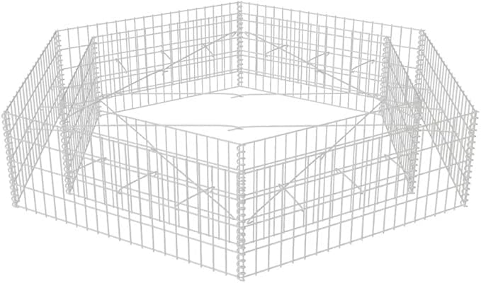 Hexagonal Gabion Raised Planter Raised bedsGalvanized PlanterFlower BedTroughMetal PlanterRaised Garden BedBed 78.7x68.1x15.7