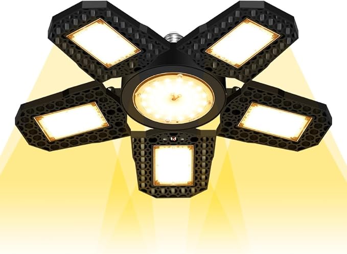 400W Foldable Plant Lights E26/E27 Natural Sunlight Indoor Low-Energy Planting Bulb 100-277V Greenhouse Hydroponic Seedling Growth Lighting 110V 5 Adjustable Panel Seed Culture Lamps UV/IR Vegetable