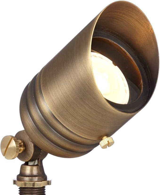 VOLT 12V Brass Fat Boy LED Outdoor Spotlight 4-Pack Expansion Kit (Bronze) for Low Voltage Landscape Lighting of Yard Lawn Garden Patio Trees &amp House