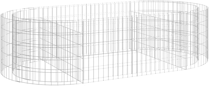 YAFF Silver Galvanized Iron Gabion Raised Bed for Gardening - Rectangular Metal Garden Box 78.7 x 39.4 x 19.7 inches