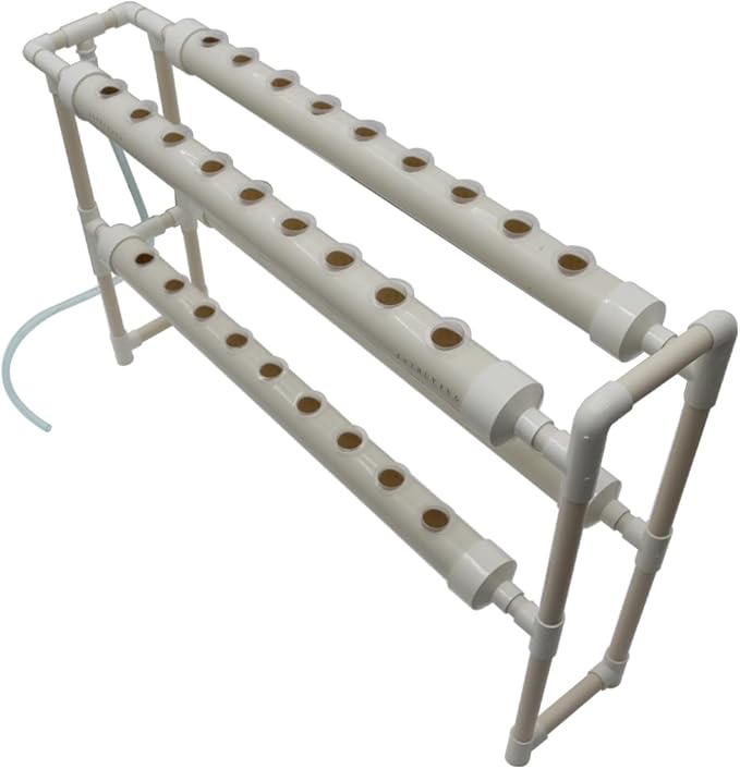 Wall-Mounted Hydroponic Grow Kit 36 Plant Sites Hydroponics Planting System 4 PVC Pipes Hydroponic Gardening Indoor System with 110V Water PumpPlanting SpongeHose