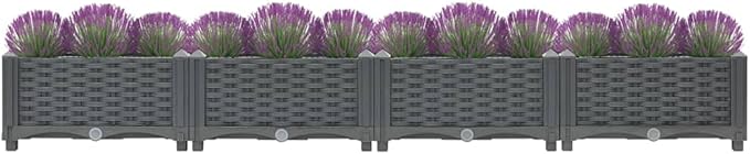 Raised BedsPlanters for Growing Fresh HerbsVegetablesFlowersSucculents and Other Plants | Ideal for Outdoor PatiosDecksBalconies 63x15.7x9.1 Polypropylene