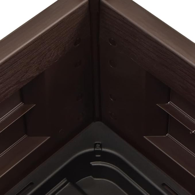 Outdoor Raised Garden Bed PP Planter Raised Garden Boxes Outdoor Planter Box for Vegetables Flowers Herbs Mocha 16.9x16.9x13.8 -195