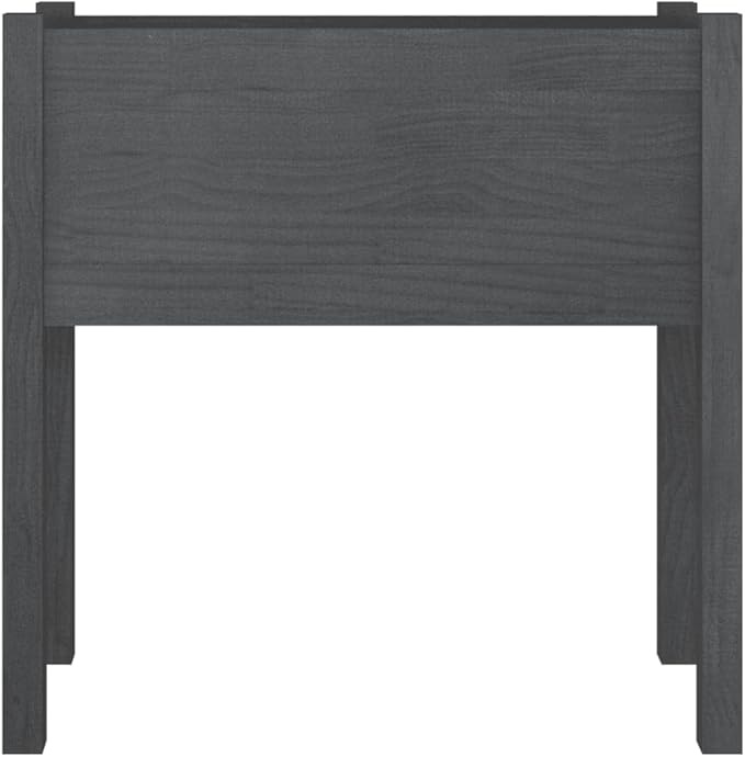 Garden Planter Grey Solid Pinewood Rectangular Raised Garden Bed 27.6 Wide Outdoor Planter Box for Flowers Vegetables Herbs Patio Balcony Backyard Gardening