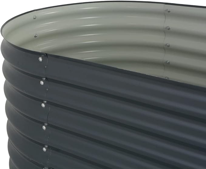 Garden Raised Bed 62.9x31.4x31.8 Galvanized Steel Gray