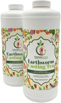 Worm Tea for Gardening and Composting - Set of 2 Quarts - Organic Earthworm Soil Enhancer - Vermicompost with Kelp - Increase Yields Boost Growth - Vegetables Flowers Fruit and Trees - VermisTerra