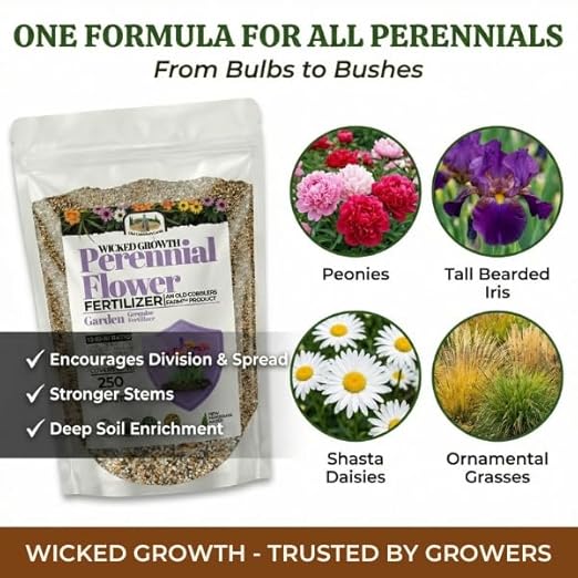 Old Cobblers Farm™ Wicked Growth Perennial Flowers Fertilizer – Ensures Consistent Flowering and Healthy Root Strength Year After Year (5 lbs | 10 lbs | 15 lbs | 20 lbs) (20 lbs)