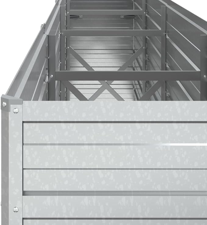 Garden Raised Bed 126x15.7x30.3 Galvanized Steel Silver18.6 KG316891