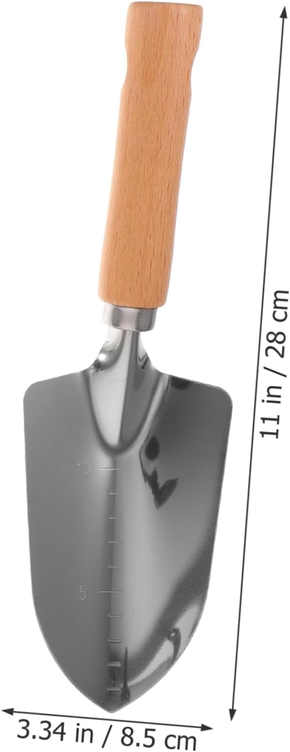 4-Piece Garden Tool Set Gardening Shovel Rake Hoe Shears Stainless Steel Wooden Handles Compact for Storage
