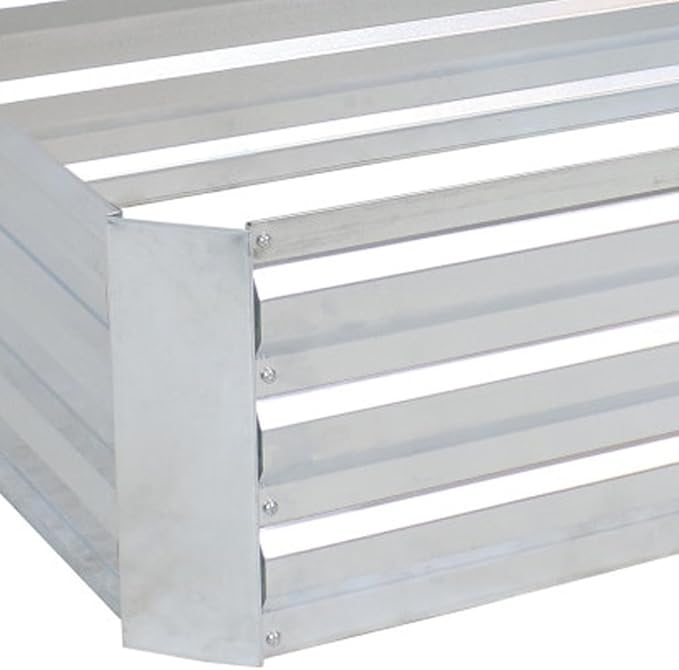 HomeRoots 12 X 48 Silver Steel Rectangular Raised Garden Bed