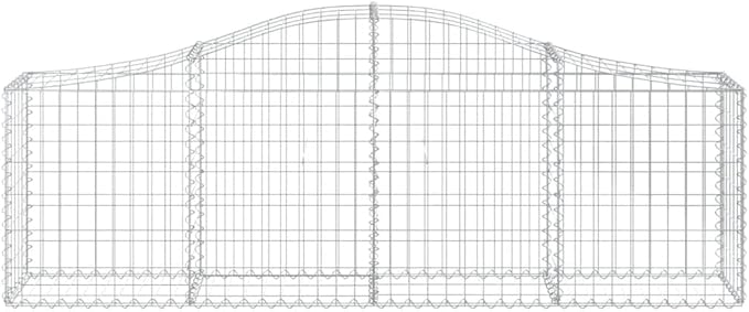 Galvanized Arched Gabion Basket 78.7 x 11.8 x 31.5 in Silver Outdoor Planter Box for Garden Wall Retaining Barrier Patio Decor