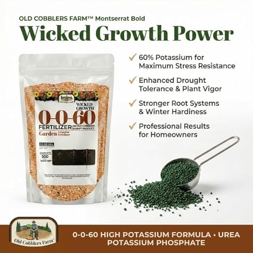 Old Cobblers Farm™ Wicked Growth 0-0-60 Fertilizer - Potassium - Strengthens Roots Boosts Resilience &amp Promotes Lush Growth (5 lbs | 10 lbs | 15 lbs | 20 lbs) (20 lbs)
