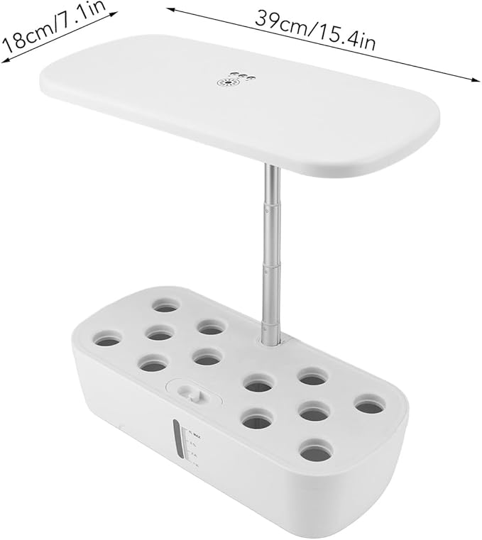 Hydroponics Growing System 12 Pods with LED Grow Light for Indoor Garden Planter Soilless Kit for Veggie Lettuce (White)