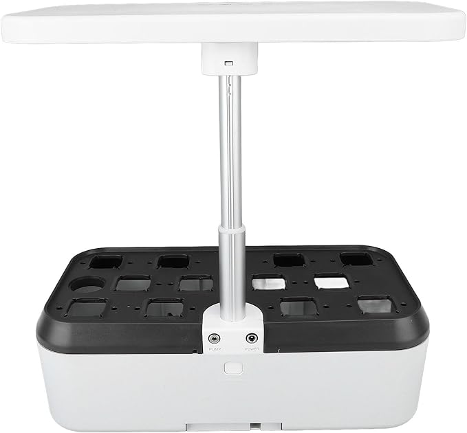 Indoor Garden Hydroponics Growing System 12 Pods Height Adjustable Intelligent Hydroponics Planter Machine with LED Grow Light for Home (US Plug)