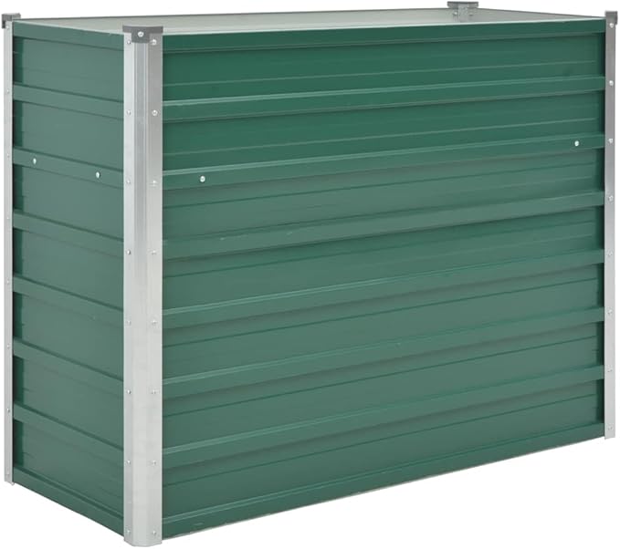 Garden Raised Bed Planter Box Outdoor Steel Planter for Growing Flowers Herbs and Vegetables Galvanized Steel 39.4x15.7x31.3 Green-378