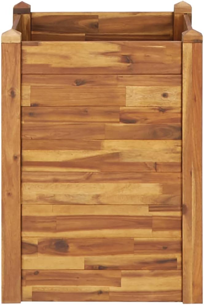 Garden Raised BedWood Planter Raised BedsGardening PotsPlant BoxPlantersBox PlanterDistinctive Stackable Designfor Backyard Patio Balcony23.6x23.6x33.1 Solid Acacia Wood