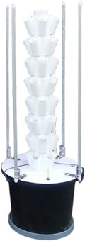 Indoor Garden Hydroponics Growing System Kit Hydroponics Tower with LED Grow Light Soilless Cultivation Waterproof Design for Fruits Vegetables Herb(White8 Layers)